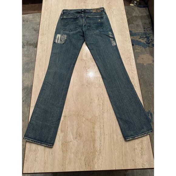 Volcom Womens Static Straight New Size 1 Waist 25 Distressed Rare Medium Wash - Picture 2 of 6